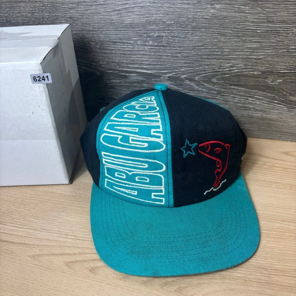 Vintage Abu‎ Garcia Hat Cap Snap Back Blue Fish Fishing K Prodcuts